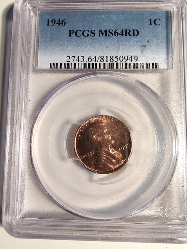 1946 Lincoln Cent PCGS MS64 RD