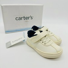 Carter's Bro Easy Closure Shoes White for Baby Toddler Size 4 Hook  Loop CUTE