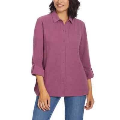 Anne Klein Ladies'Gauze Top WHITE ,PURPLE &GREEN BLUE