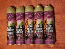 5 Glade Berry Merry & Bright Scent Room Spray 8 oz Limited Edition RARE