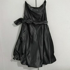 Zara Grey Metallic Strapless Bow Puff Mini Cute Simple Sexy Dress