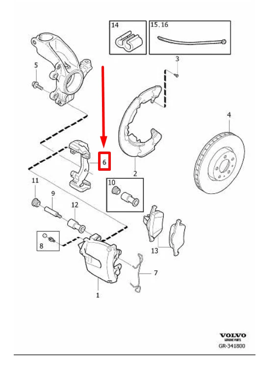 VOLVO C30 Front Disc Brake Caliper Bracket 36000732 NEW GENUINE | eBay