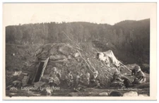 Postcard RPPC Real Photo Lappeleir Indigenous Family Goahti Lyngseidet Norway