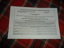 2007 USDGC ROC CERTIFICATE OF AUTHENTICITY Paper Form Only ! Disc Golf 