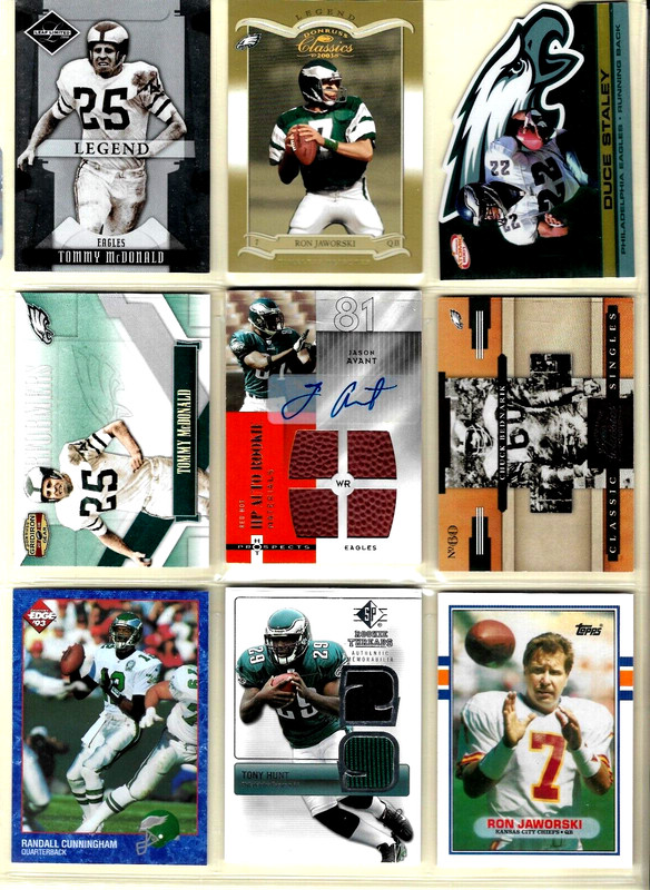 EAGLES 9X LOT-JASON AVANT AUTO ROOKIE+TONY HUND GAME USED+McDONALD SP'S+ STALEY
