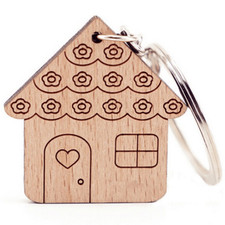 House Wooden Key Chain