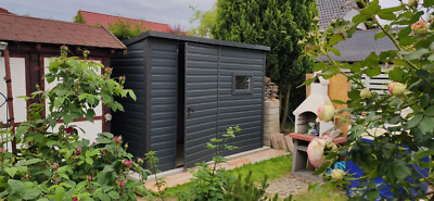 Geräteschuppen Gartenhaus Blechgarage Schuppen Moderngarage Gerätehaus 3x2,5.