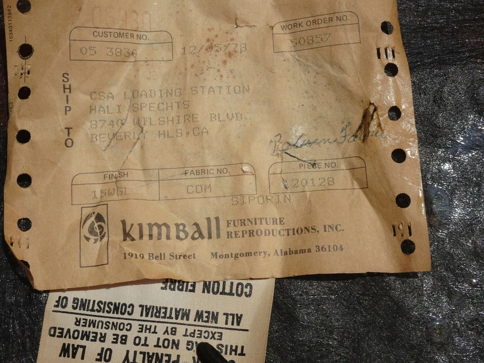 Silla acolchada de terciopelo naranja provincial francesa vintage de Kimball Foto 2 de 4