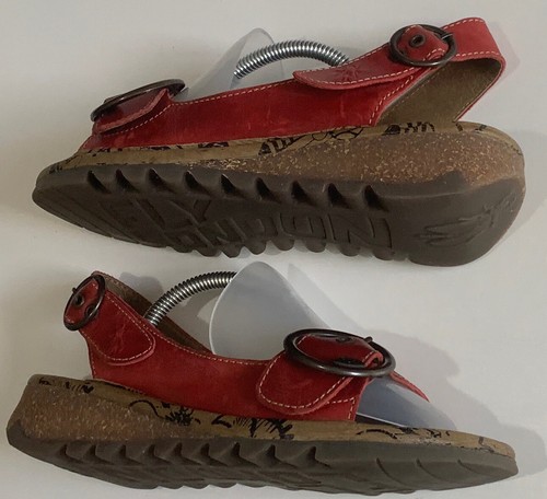 FLY LONDON - Women’s Red Tram wedge sandals UK SIZE 6 / 39 - Picture 11 of 18