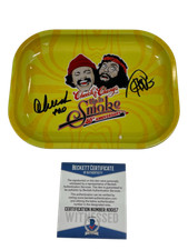 CHEECH AND CHONG SIGNED SMALL ROLLING TRAY AUTOGRAPH BECKETT PROOF COA 15
