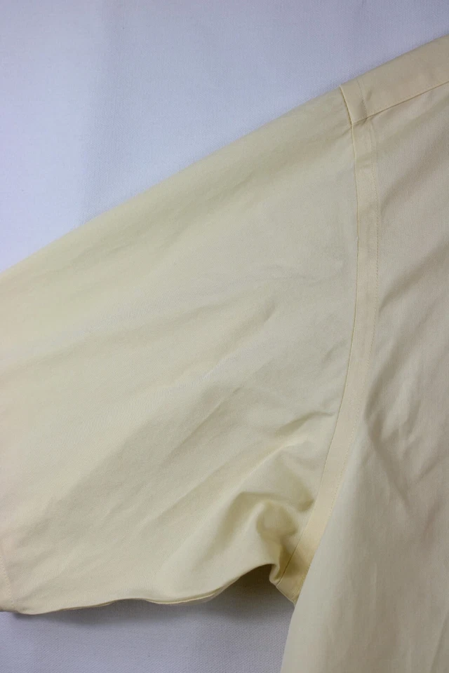 Jos. A. Bank Mens Dress Shirt 17.5 Yellow Cotton Short Sleeve Business Collar - Image 4 of 4