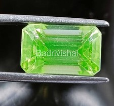 14 Ct Natural Lite Green Garnet Certified Rare Emerald Shape Loose Gemstone 4JUF