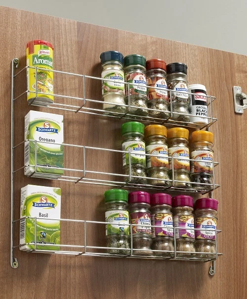 3 Tier Spice Rack To Suit 300-500mm Wide Door Stainless Steel Finish - Image 1 of 1