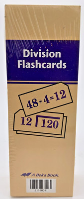 A Beka Book Division Flashcards, 2nd   6th grade Math, Homeschooling Study Cards