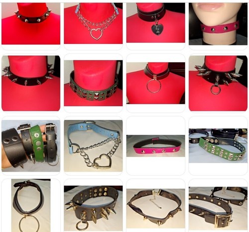 Lot of 8 High End CHOKERS Necklace Spiked Gothic Punk Rock Collar Womens - 第 1/24 張圖片