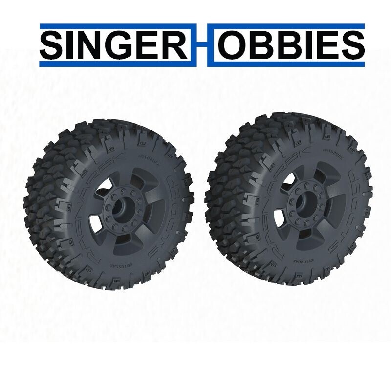 オーダー続き ARRMA ARA-1383 dBoots 'Ragnarok MT' Tire Set Glued, Black (2