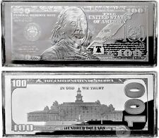 DISCOUNTED 2025 $100 FRANKLIN HUGE CURRENCY NOTE ~ 4oz SILVER BAR ~ FLAWS 41.75 per troy oz