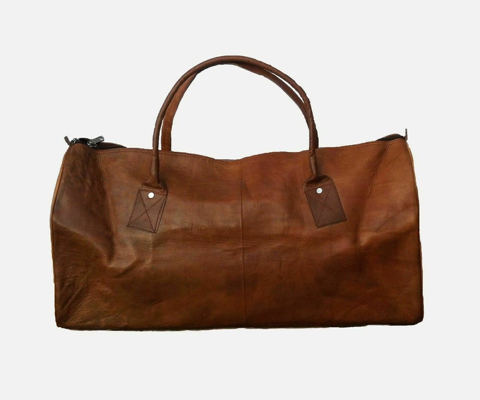 Grand Sac De Voyage En Cuir Vintage Pour Femme - Week-end - 30x11x11 Pouces - Marron