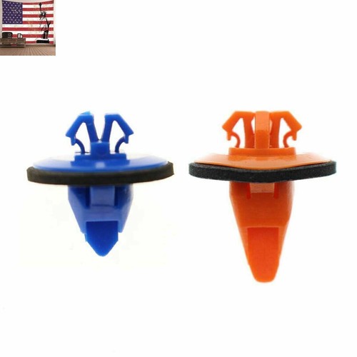 100PC 75395-35070 Orange & Blue Moulding Trim Clips For Toyota Tacoma FJ Cruiser - Picture 4 of 8