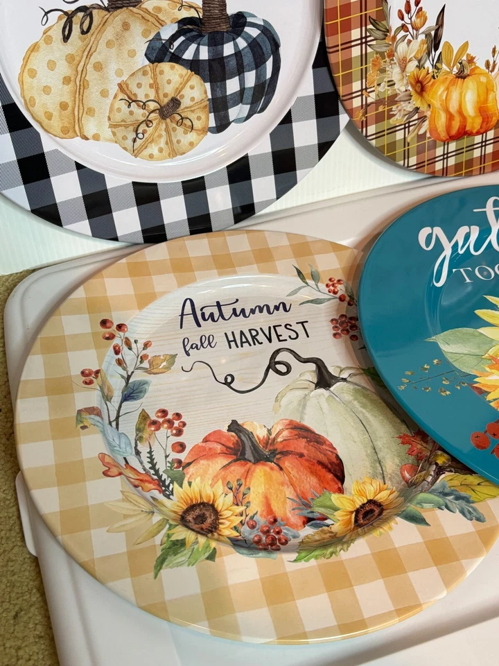 NEW 4-Pack Tin Serving Trays Fall Farmhouse Thanksgiving Autumn Home Decor 13" - Image 4 of 4