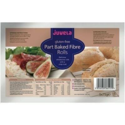 Juvela Glutenfreie teilgebackene Ballaststoffe Brötchen x 5 x 75g