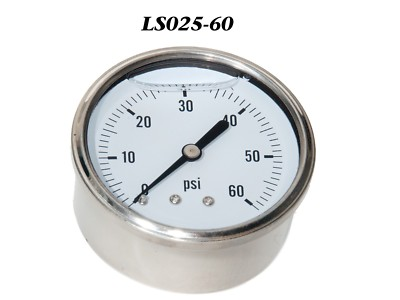 #ad Pressure Gauge 0 60 PSI Liquid Filled 2.5” Stainless Steel 1 4quot; NPT CBM $13.15