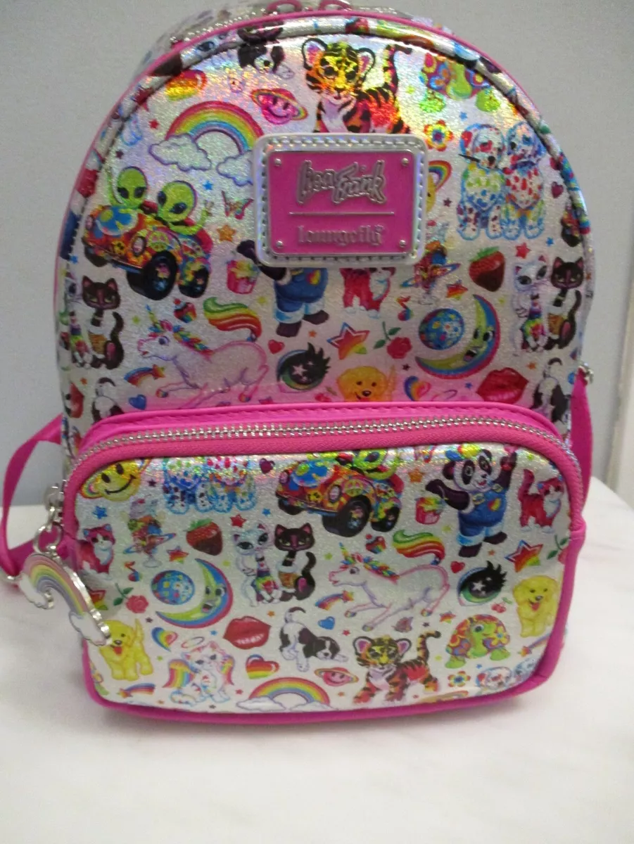 Loungefly Lisa Frank Halloween Sticker Iridescent Mini Backpack NWT