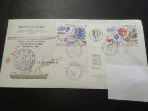 1986 TAAF AIRMAIL stamp 83a balloon envelope kerguelen, boat seal - Picture 1 of 1