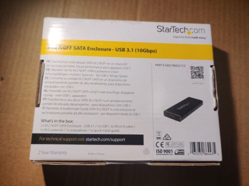 StarTech M.2 NGFF SATA Enclosure - USB 3.1 (10Gbps) with USB-C Cable - Picture 2 of 2
