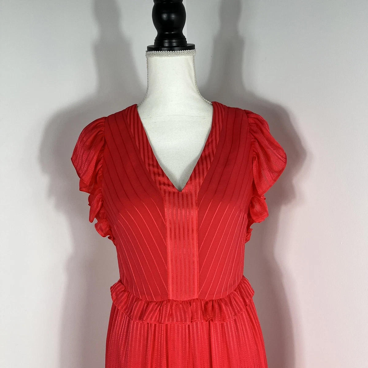 Baker red top ruffle dress