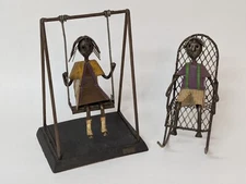 SIGNED MANUEL FELGUEREZ Pair of METAL SCULPTURES