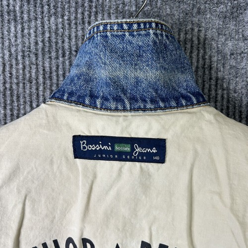 Vintage Bossini Jeans Denim Jacket Juniors Kids Medium Blue - Picture 16 of 21