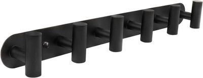 Wall Mounted Coat Hook Rack with 6 Heavy Duty Stainless Steel Hooks for Hanging
