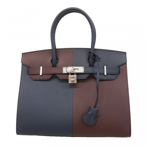 Auth [6ec3095-g] HERMES Handbag Birkin Serie Kazak 30 Epsom Blue Indigo/Roug...