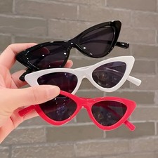 3pcs Trendy Cat Eye Fashion Glasses for Boys Girls - Stylish Triangle Design D