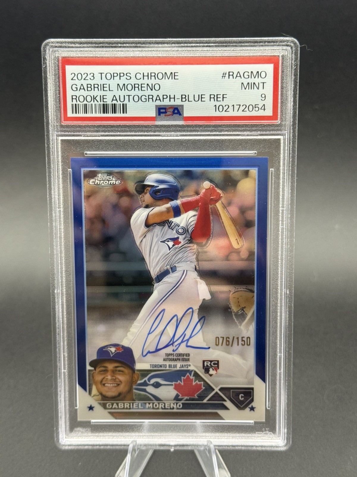 2023 Topps Chrome Gabriel Moreno Auto True Blue/150 PSA 9 Rookie RC