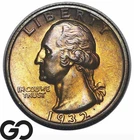 1932-S Washington Quarter *Series Key Date, Low Mintage* Crazy Toner Choice BU++