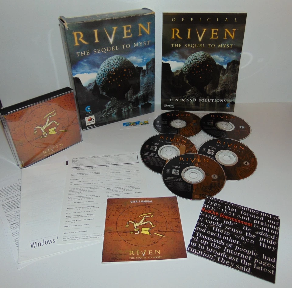 Riven The Sequel to Myst & BradyGames Strategy Guide Book PC/Mac CD-Rom Big Box - Image 2 of 4