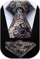 Ties for Men Paisley Tie and Pocket Square Woven Classic Floral Mens Ties Handke