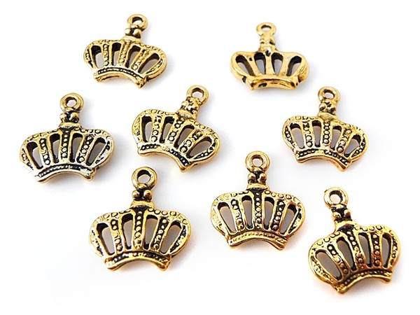 AnhäNger Als Krone 10 StüCk In Antik Goldfarben Von Vintageparts-image