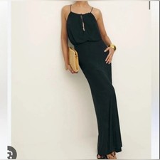Reformation Black Spaghetti Strap Maxi Sundress