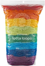 Friendly Loom | Lotta Loops - 7” Traditional-Sized Rainbow Themed Potholder Weav