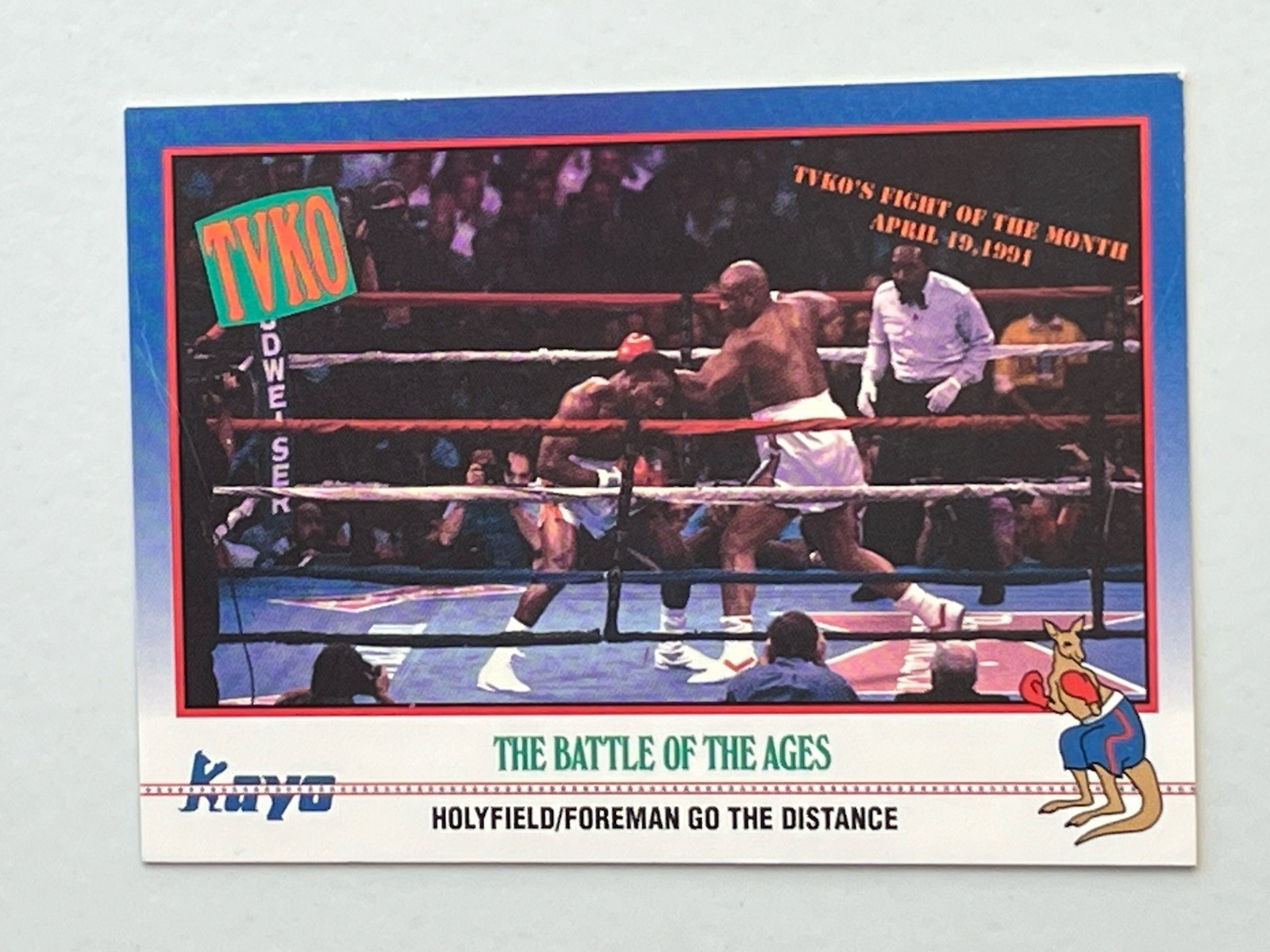 1991 Kayo #211 Evander Holyfield, George Foreman Go The Distance Boxing