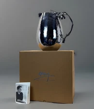 Michael Aram Olive Branch Hammered Stainless Steel Water Pitcher- NIB