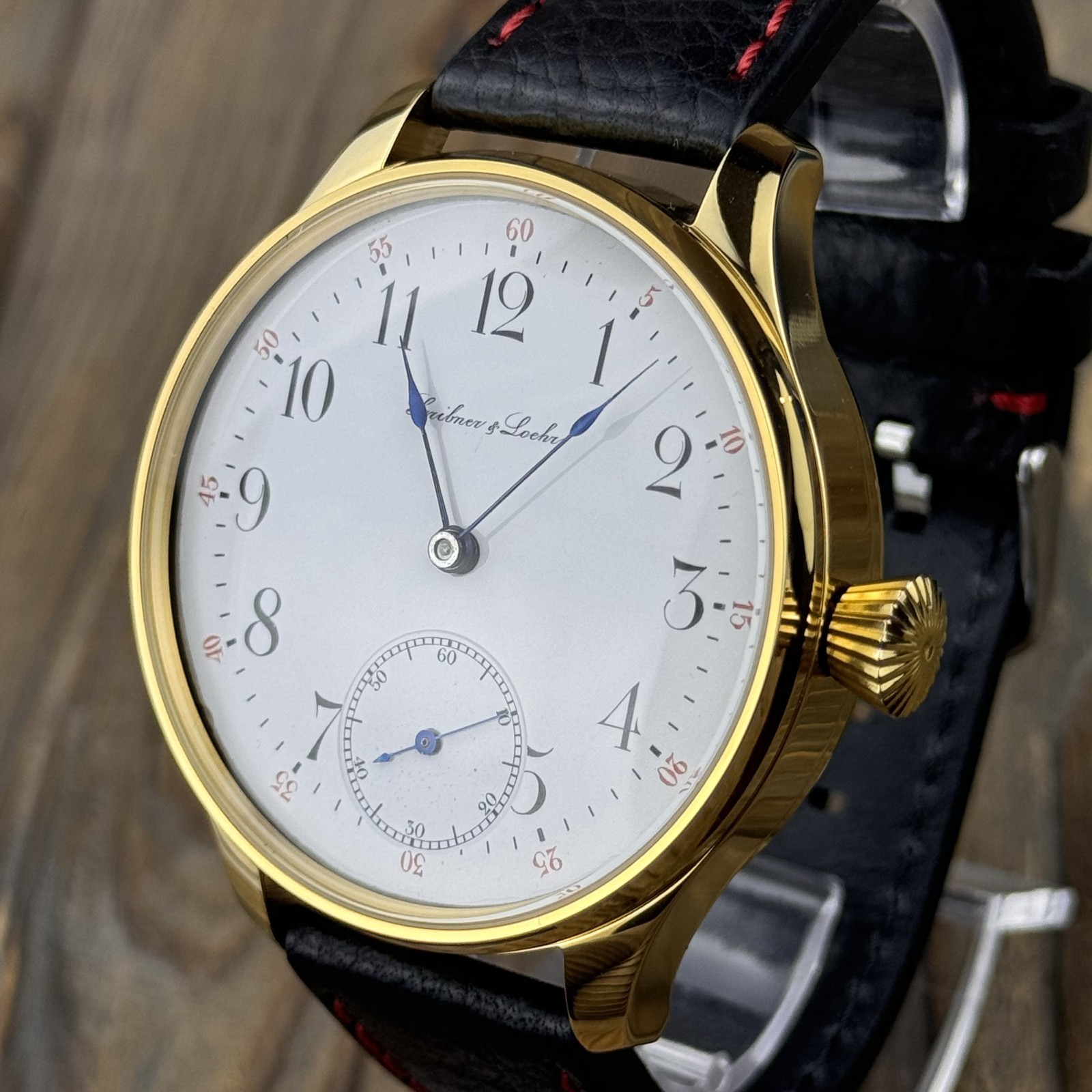Marriage Watch & Original Omega Movement 1900, Enamel White Dial, Gold Case 48mm image 3