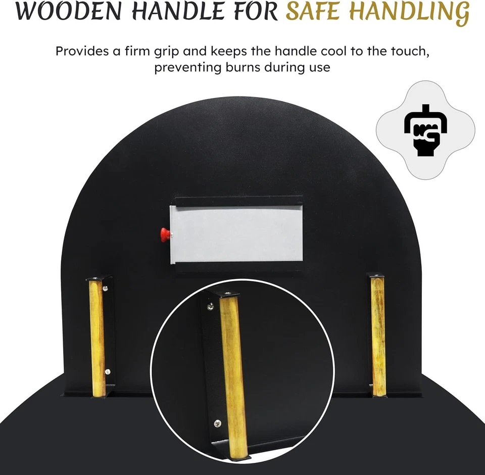 Puerta de horno de pizza de 25” x 20” - Puerta de horno de ladrillo exterior de acero inoxidable Foto 4 de 4