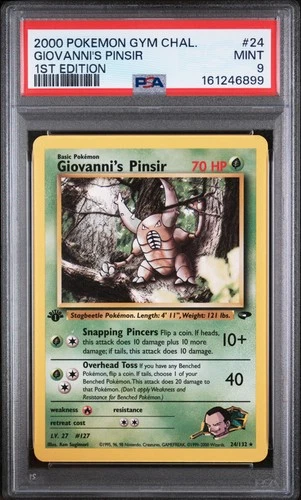 2000 POKEMON GYM CHALLENGE 1ST EDITION #24 GIOVANNI'S PINSIR PSA 9