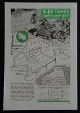 WWII Army Tank Sled 1942 How-To build PLANS