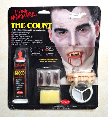 Vintage Living Nightmare The Count Vampire Horror Makeup Fun World 1991 90s NEW