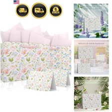 Gift Bags Set of 2,Large 13" Gift Bag with Tissue Paper,Floral Gift bag Inclu...